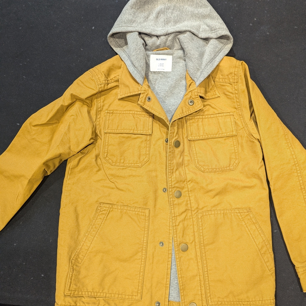 Old Navy Kid's Yellow Jacket with Gray Hood
